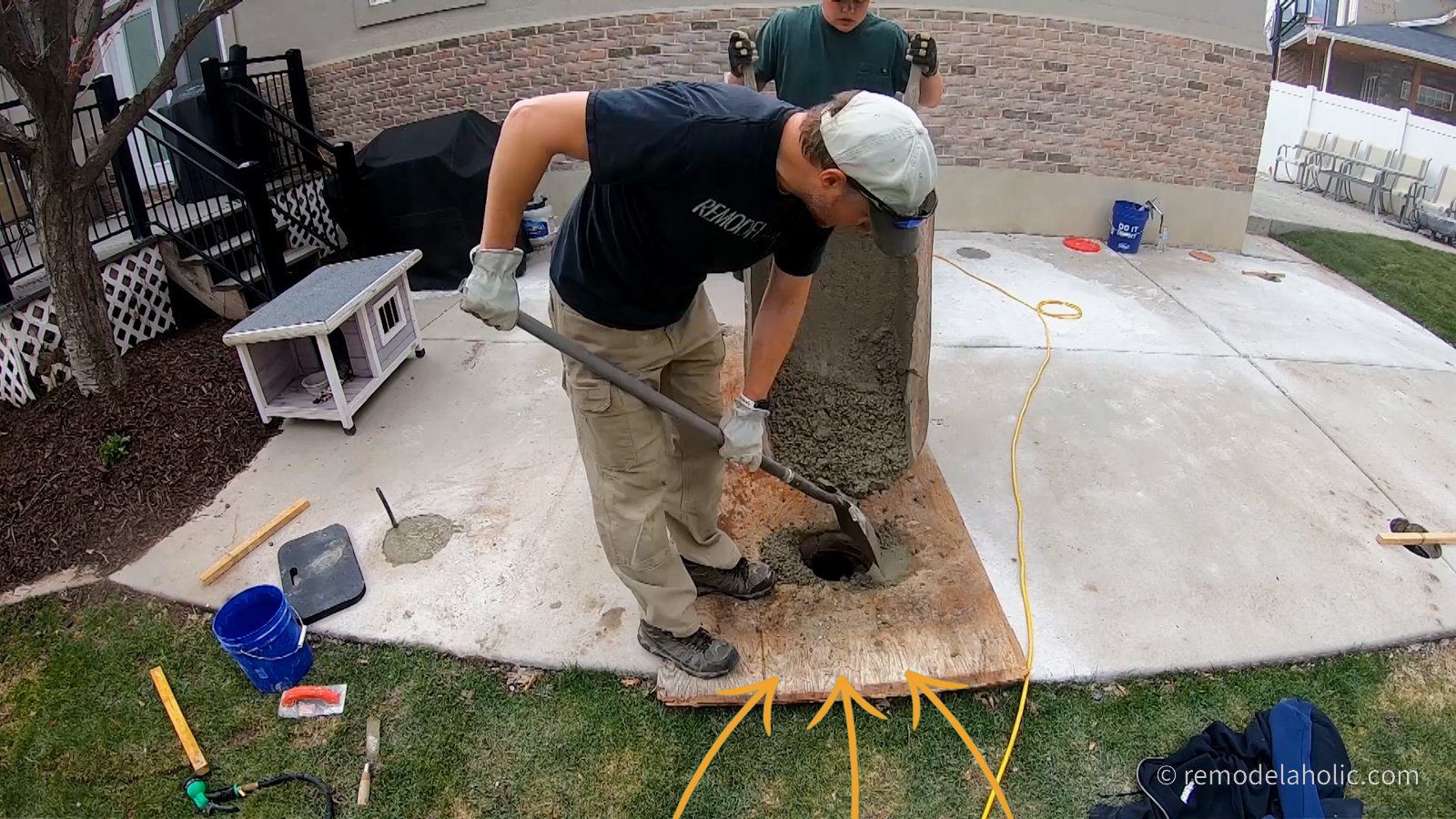 How To Pour Concrete Footings Under an Existing Concrete Patio That